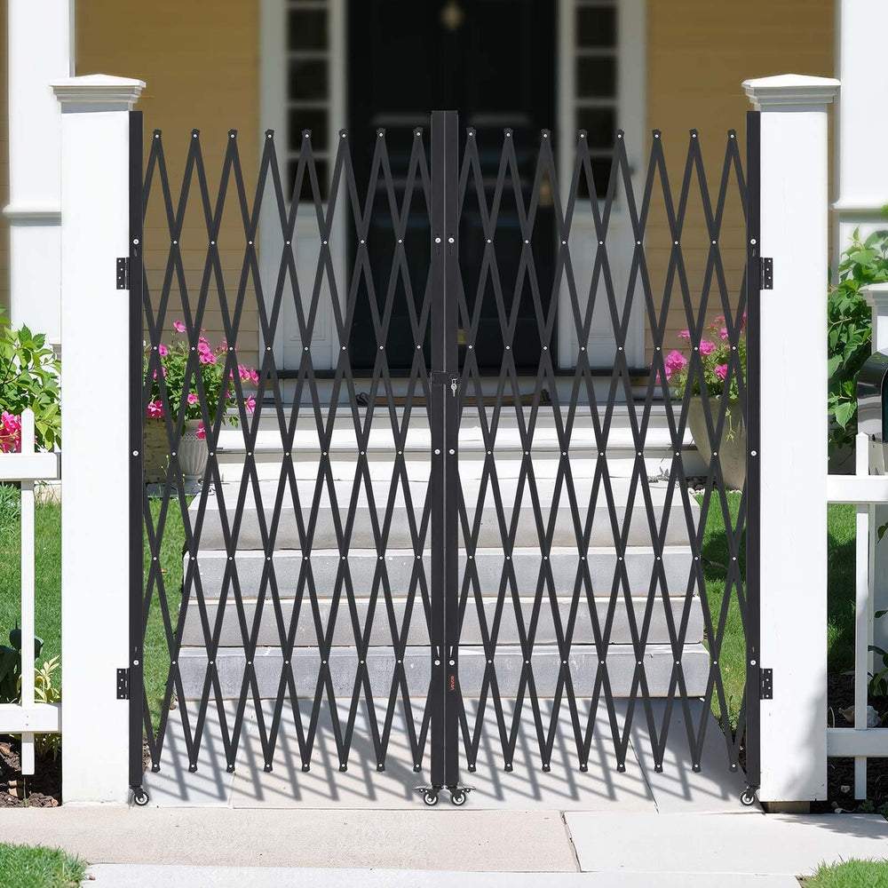 Vevor Security Gate 155 x 86.8 in. Lockable with 360° Swivel Casters New
