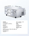 Vevor Chef Base Refrigerator 2-Drawer Undercounter 52" with 8 Pans New