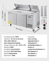 Vevor Commercial Refrigerator Prep Table 20" Countertop 20.3 Cu. Ft with 9 Pans New