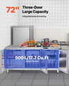 Vevor Commercial Freezer Prep Table 3-Door 17.7 Cu. Ft with LED Lighting New