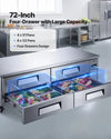 Vevor Chef Base Refrigerator 4-Drawer Undercounter 72" with 12 Pans New
