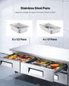 Vevor Chef Base Refrigerator 4-Drawer Undercounter 72" with 12 Pans New