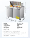Vevor Refrigerated Prep Table 12.5 Cu. Ft with 18 Pan Basin and Cutting Board New