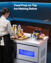 Vevor Commercial Ice Maker with Worktop 132 lbs/Day 30 lbs Storage Bin Self-Cleaning New