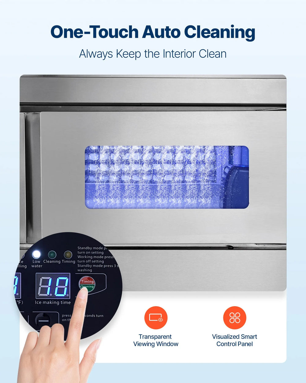 Vevor Commercial Ice Maker with Worktop 265 lbs/Day 66 lbs Storage New