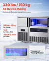 Vevor Commercial Ice Maker with Worktop 330 lbs/Day 88 lbs Storage New
