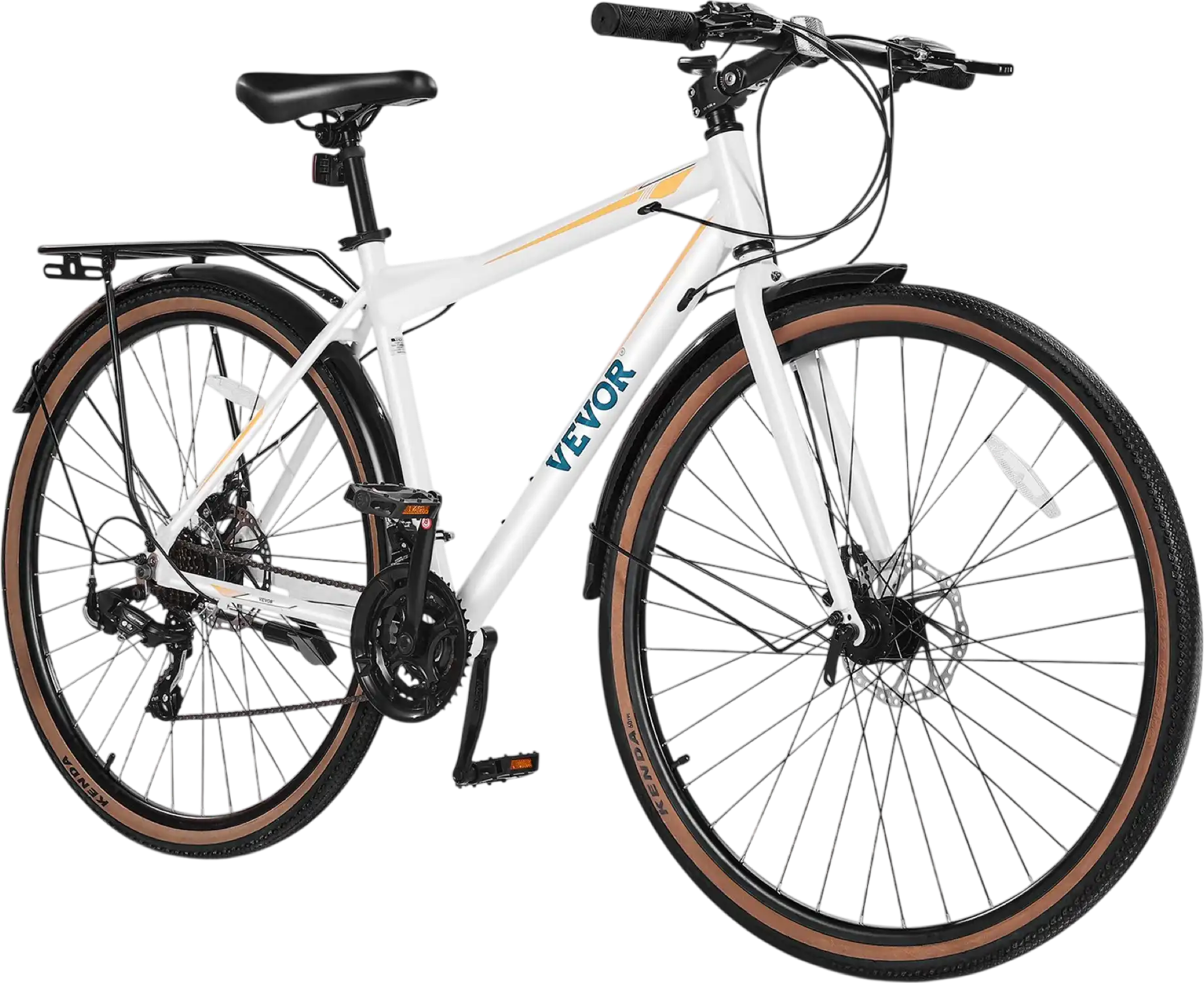 Vevor Hybrid Bicycle Step-Over Frame with 24-Speed Drivetrain Rear Rack New
