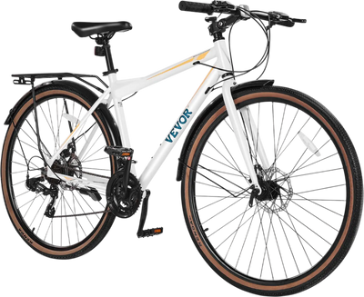 Vevor Hybrid Bicycle Step-Over Frame with 24-Speed Drivetrain Rear Rack New