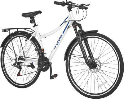 Vevor Hybrid Bicycle Step-Through Frame with 21-Speed Drivetrain Rear Rack New