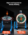 Vevor Rotary Welding Positioner -45° to 90° Tilt Angle 0.2-2.5 RPM 661 lb. Capacity New