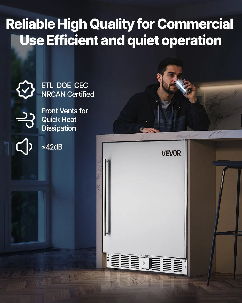 Vevor Beverage Refrigerator 24-Inch 150 QT Undercounter or Freestanding New