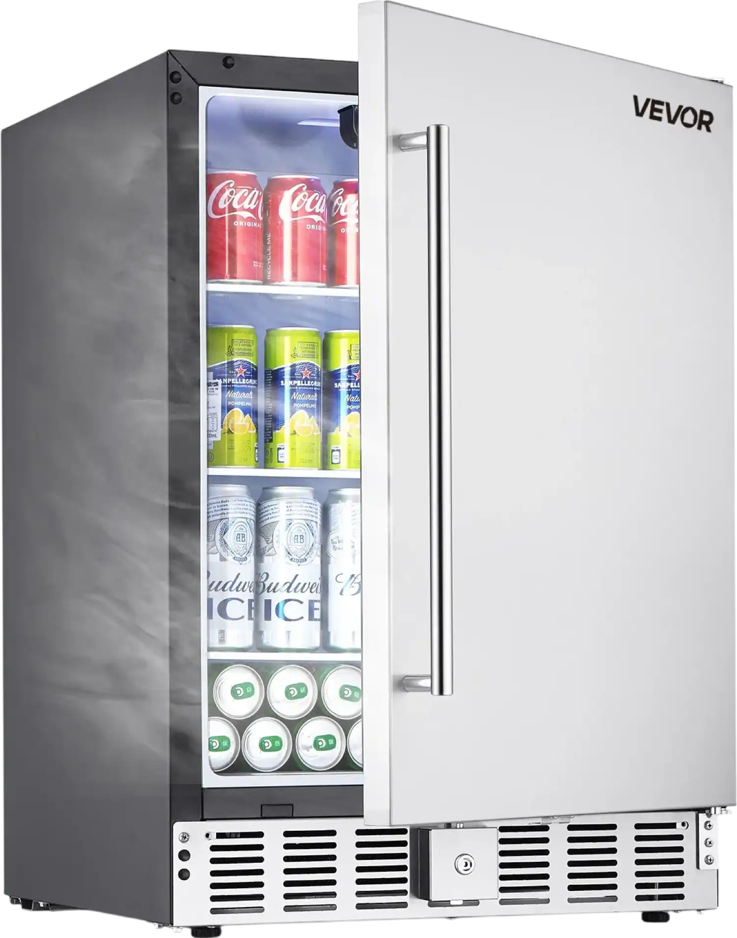 Vevor Beverage Refrigerator 24-Inch 150 QT Stainless Steel Door Undercounter Freestanding New