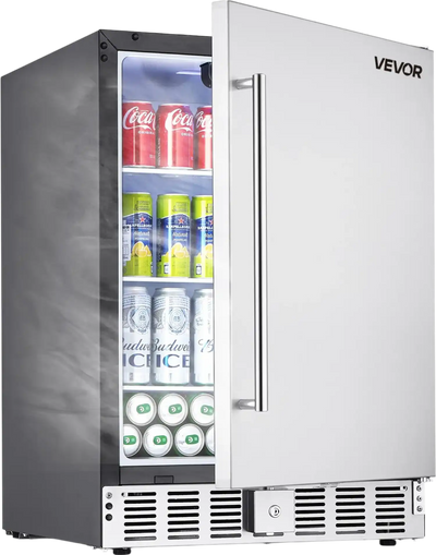Vevor Beverage Refrigerator 24-Inch 150 QT Stainless Steel Door Undercounter Freestanding New