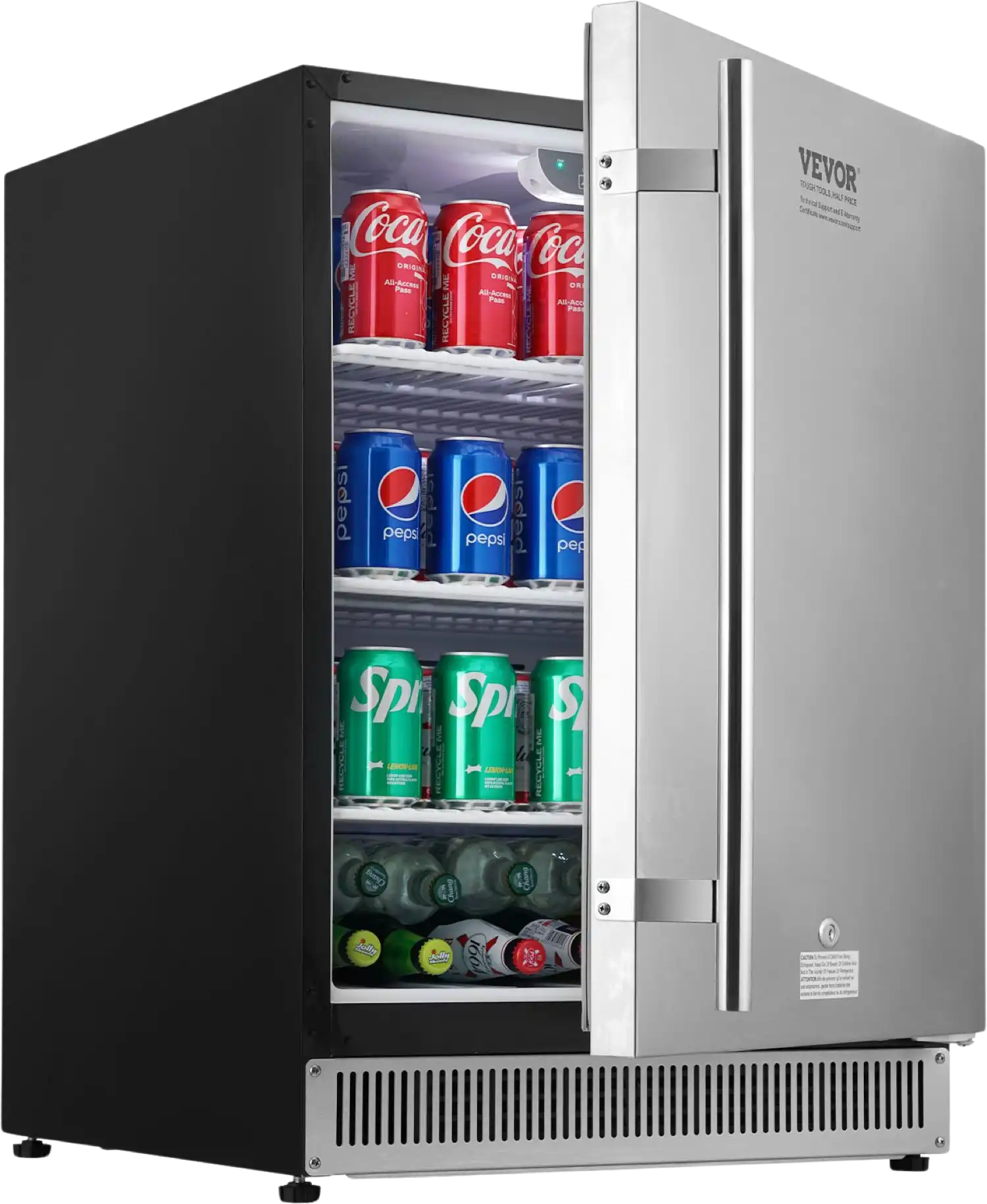 Vevor 24 inch Indoor/Outdoor Beverage Refrigerator Metal Plate Body 185QT Capacity New