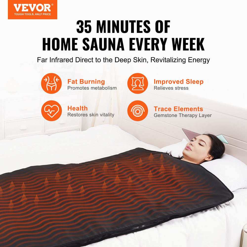 Vevor Sauna Blanket with Therapy Stones 71" x 75" Adjustable Temperature and Timer New