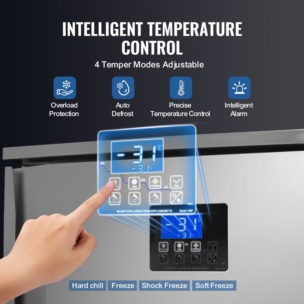 Vevor Commercial Blast Freezer 4 Cu. Ft. with 5 Trays Stainless Steel New