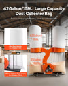Vevor Dust Collector Vortex Cone with Two 35 Gal. Bags 1550 CFM 2.5 Micron New