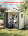 Vevor Outdoor Storage Shed 4' x 8' Heavy Duty Resin with Reinforced Floor New