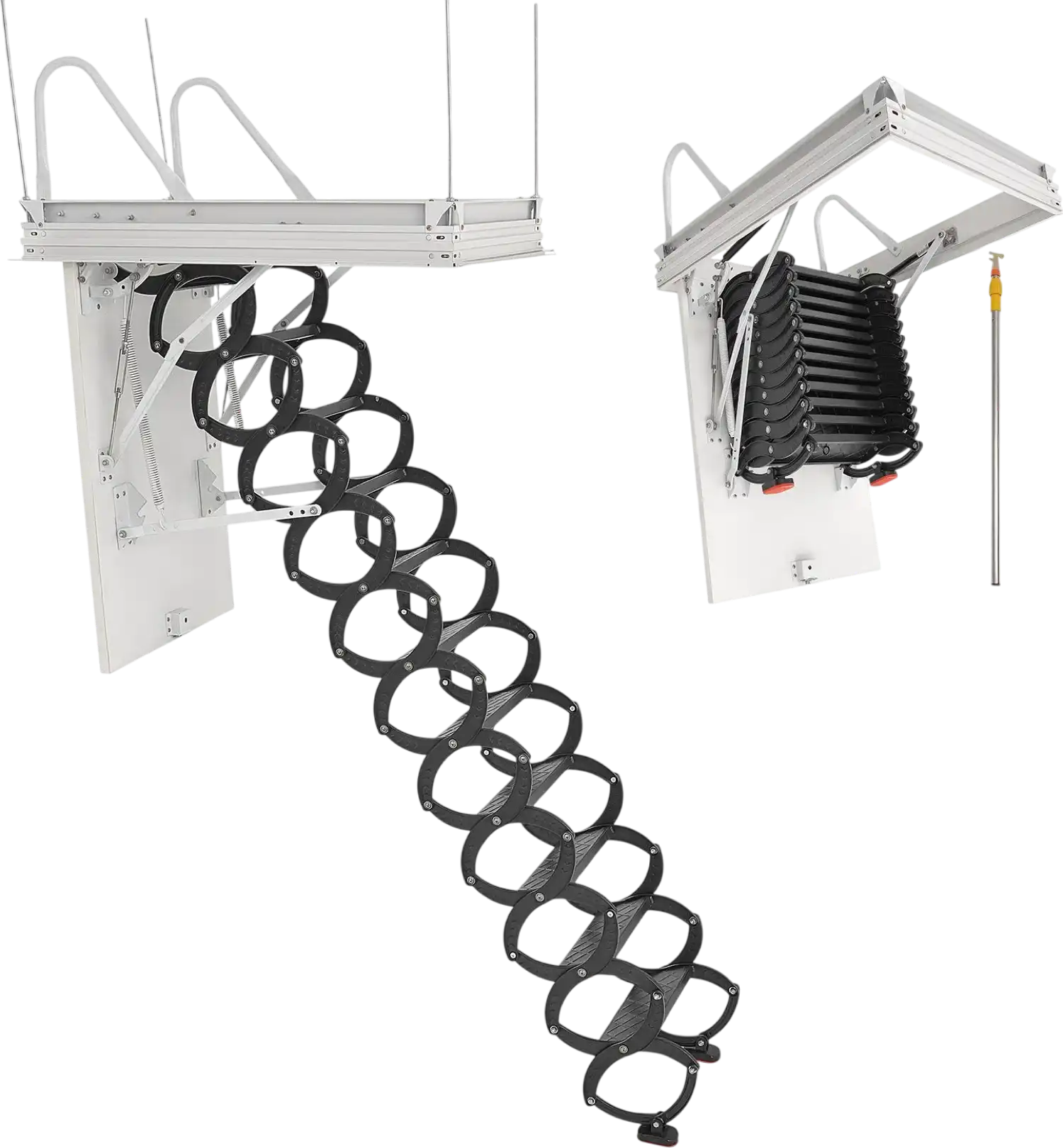 Vevor Attic Ladder 660 Lbs Capacity Alloy Steel Pull-Down Retractable for 8.5-9.4 Ft Ceilings New