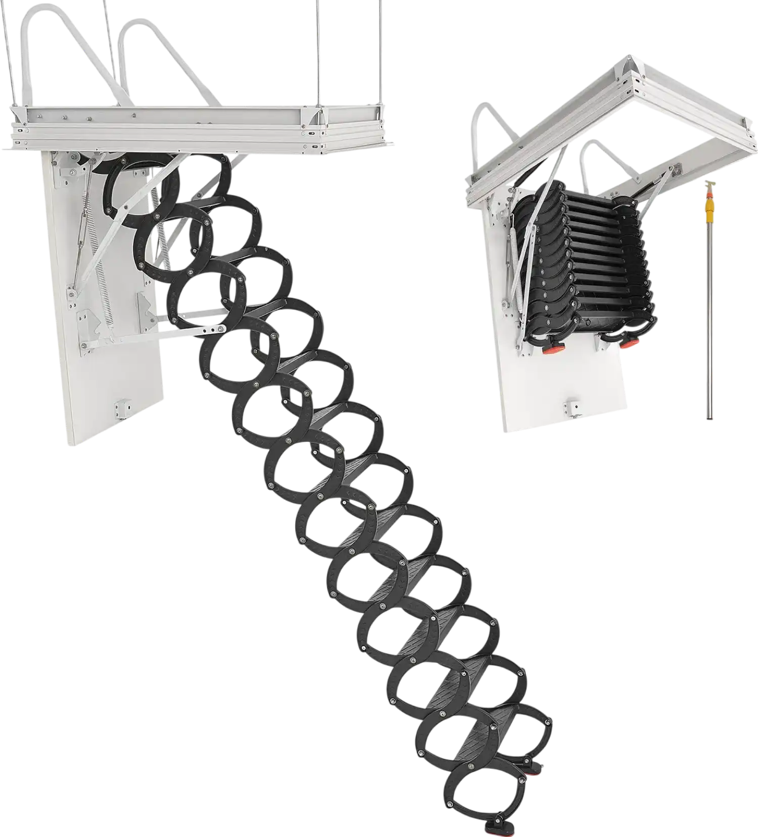 Vevor Attic Ladder 660 Lbs Capacity Alloy Steel Pull-Down Retractable for 9.5-10.2 Ft Ceilings New