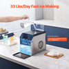 Vevor Countertop Nugget Ice Maker 33 Lbs/24H Self-Cleaning with Scoop 170W New
