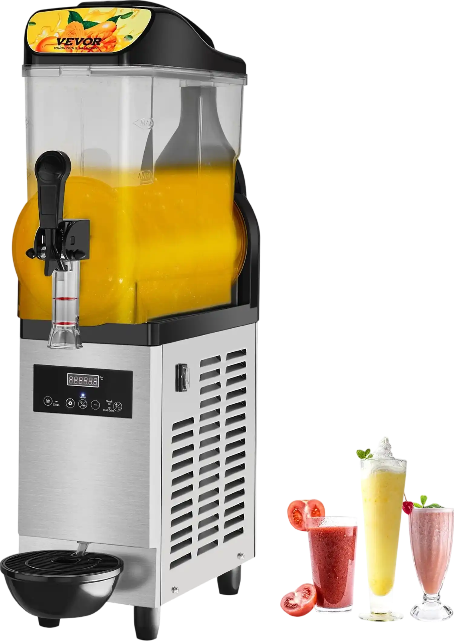 Vevor Slushy Machine 3.2 Gallon Single Tank Stainless Steel 500W New