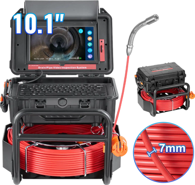 Vevor Sewer Camera 165 ft Self-Leveling with Built-In Transmitter 10.1