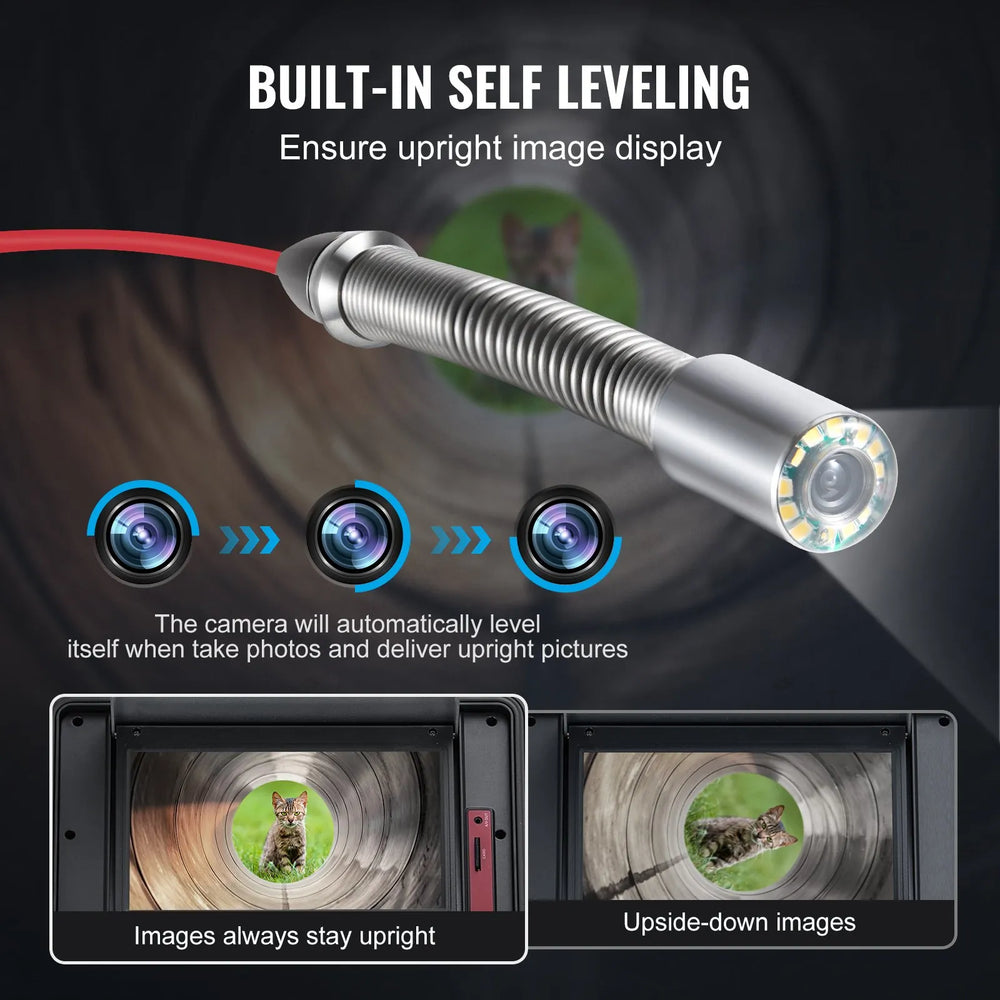 Vevor Sewer Camera 328 Ft. Self-Leveling Built-in 512Hz Transmitter with 10" Touchscreen New
