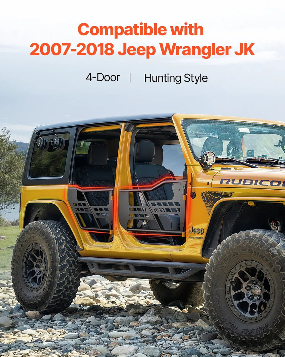 Vevor Jeep Tube Doors Hunting Style for 2007-2018 Wrangler JK New