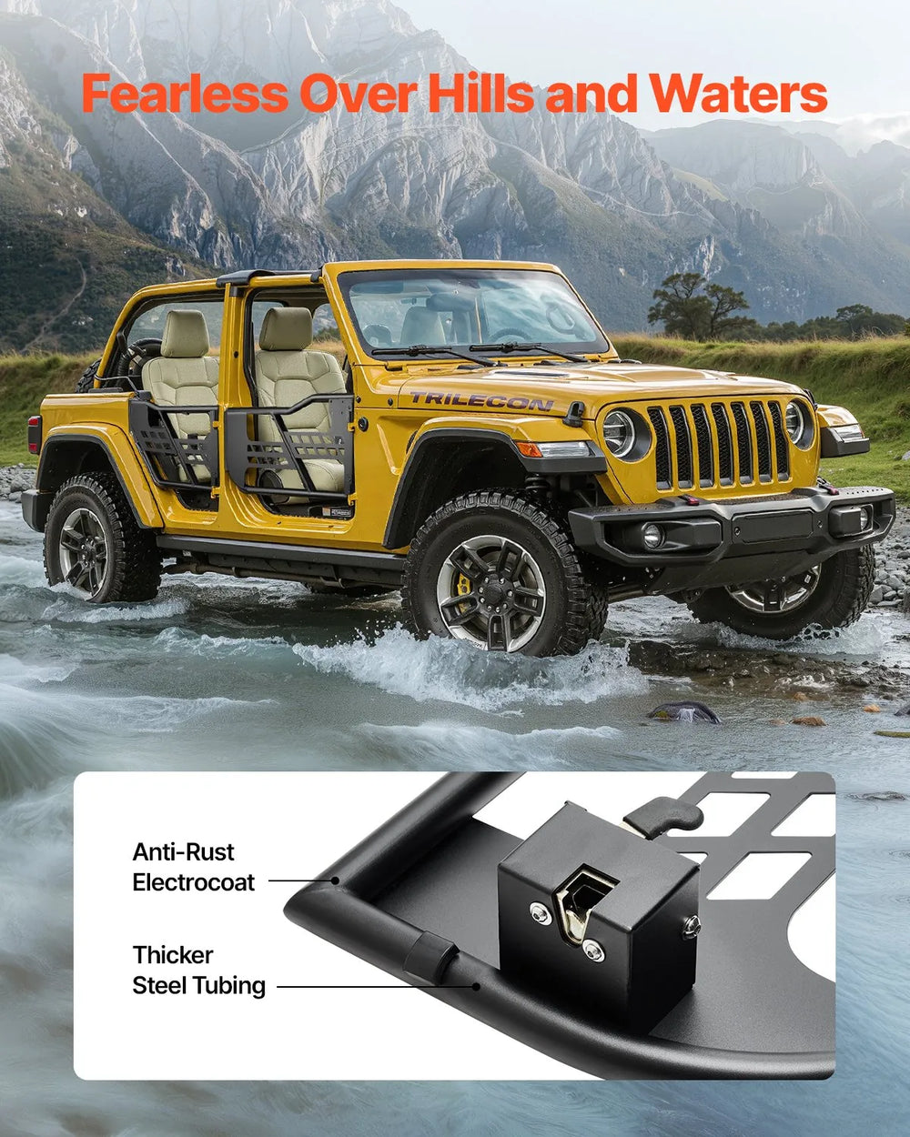 Vevor Jeep Tube Doors Hunting Style for 2007-2018 Wrangler JK New
