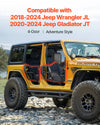 Vevor Jeep Tube Doors 4-Door with Mirrors for 2018-2024 Wrangler JL New