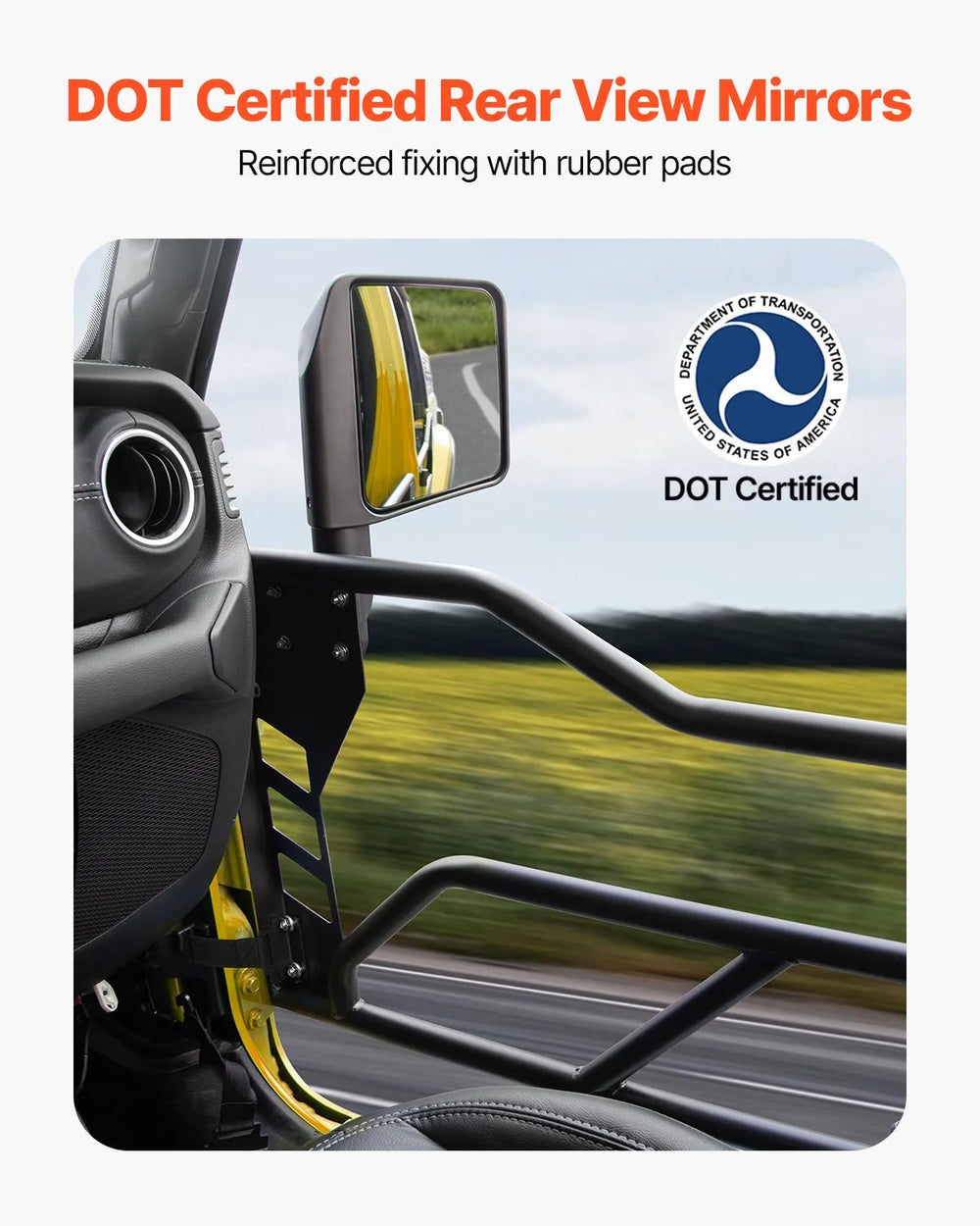 Vevor Jeep Tube Doors 4-Door with Mirrors for 2018-2024 Wrangler JL New