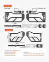 Vevor Jeep Tube Doors 4-Door with Mirrors for 2018-2024 Wrangler JL New