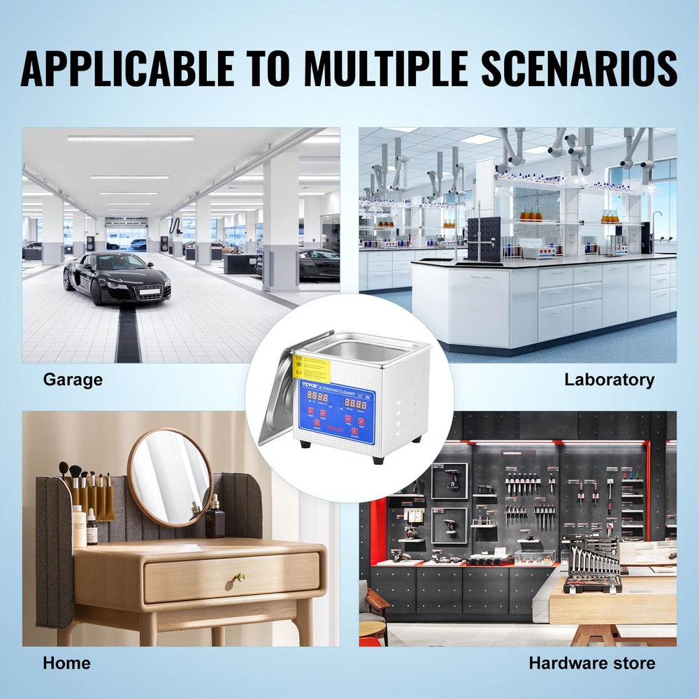 Vevor Ultrasonic Cleaner 15L with Digital Timer and Heater 40kHz 360W New