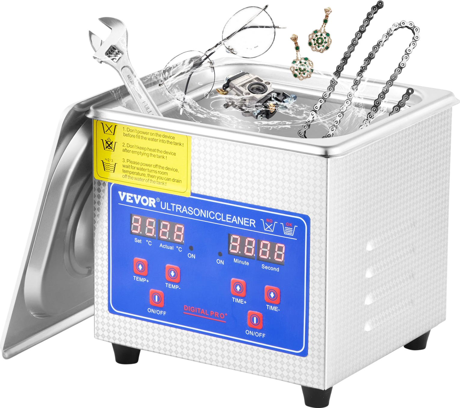 Vevor Ultrasonic Cleaner 15L with Digital Timer and Heater 40kHz 360W New