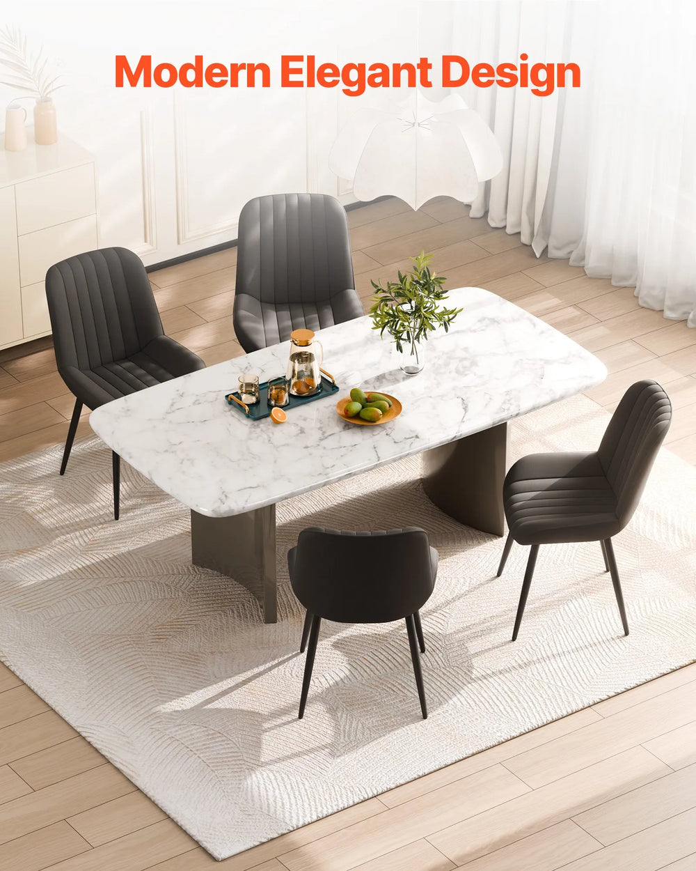 Vevor Modern Dining Room Accent Chairs Upholstered Fabric Set of 4 New