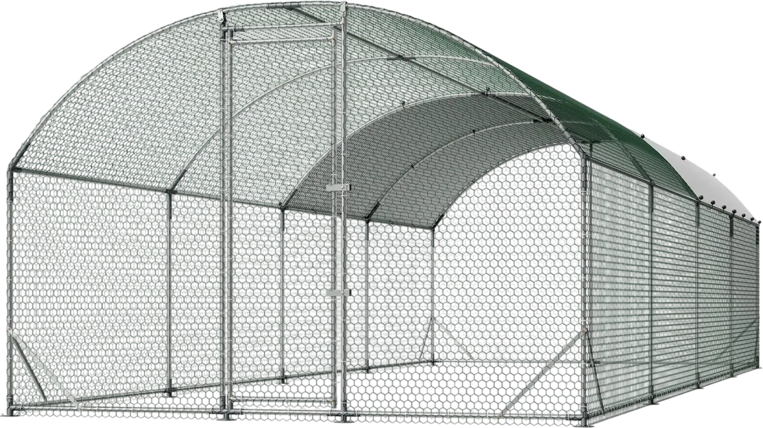 Vevor Metal Chicken Coop 9 x 25 x 6.6 ft with Waterproof Cover Dome Roof New