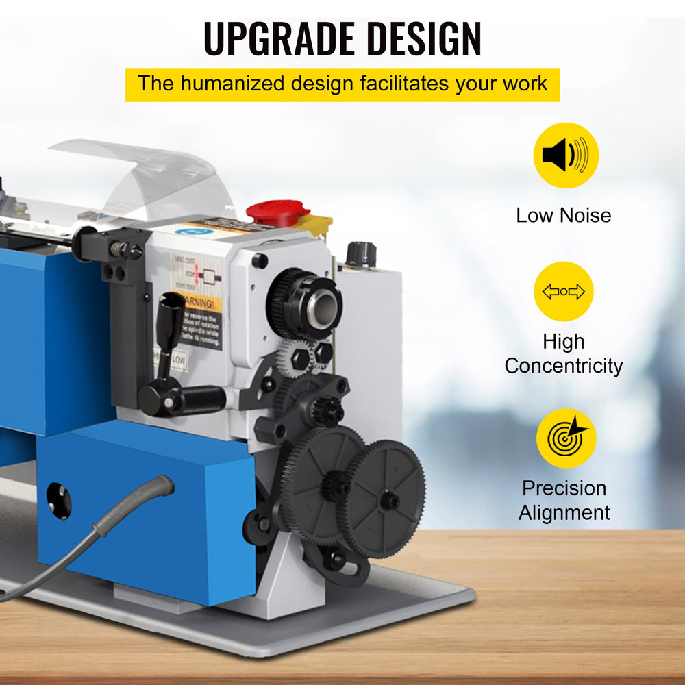 Vevor Mini Metal Lathe 7" x 12" Precision Benchtop Variable Speed 50-2500 RPM 550W New