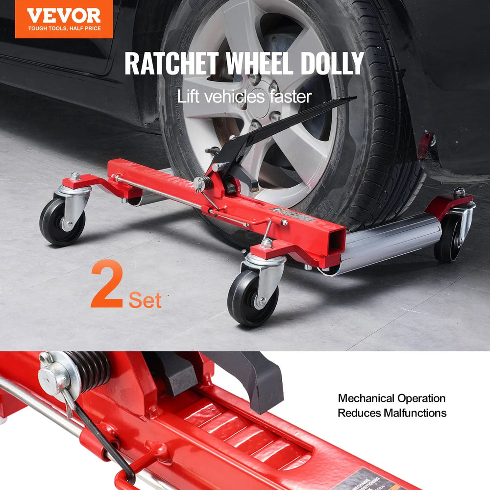 Vevor Wheel Dolly 1500 Lbs Heavy Duty Vehicle Positioning Tire Lifter 2 Pack New