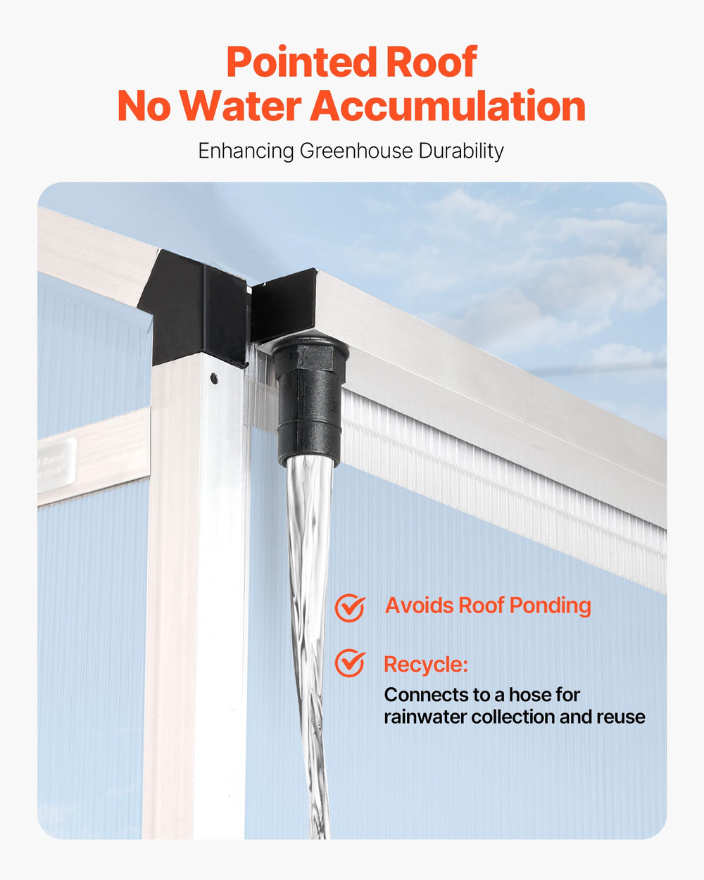 Vevor Greenhouse Polycarbonate 6 x 4 Ft Outdoor Walk-in Garden New