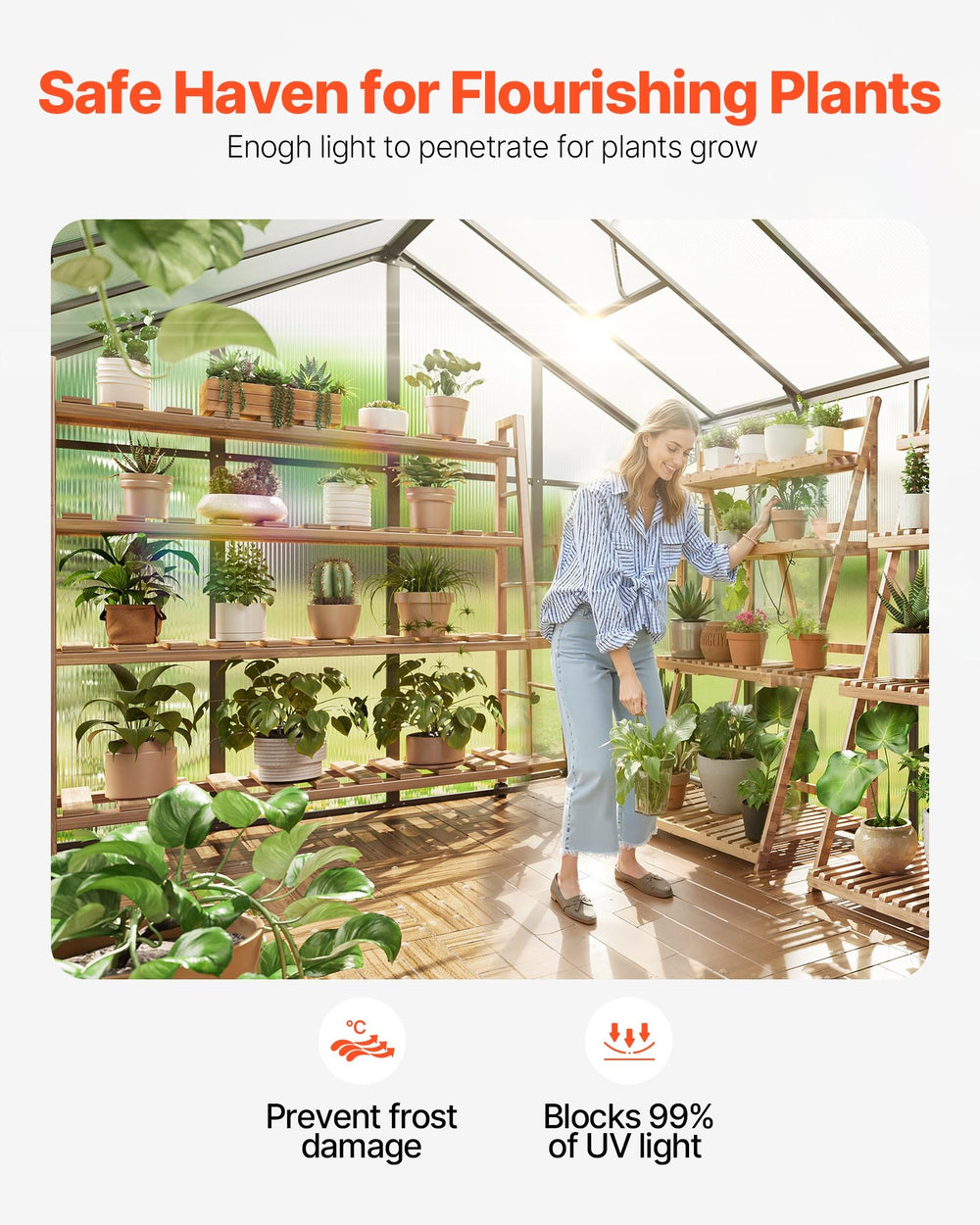 Vevor Greenhouse Polycarbonate 8 x 14 Ft Outdoor Walk-in Garden New