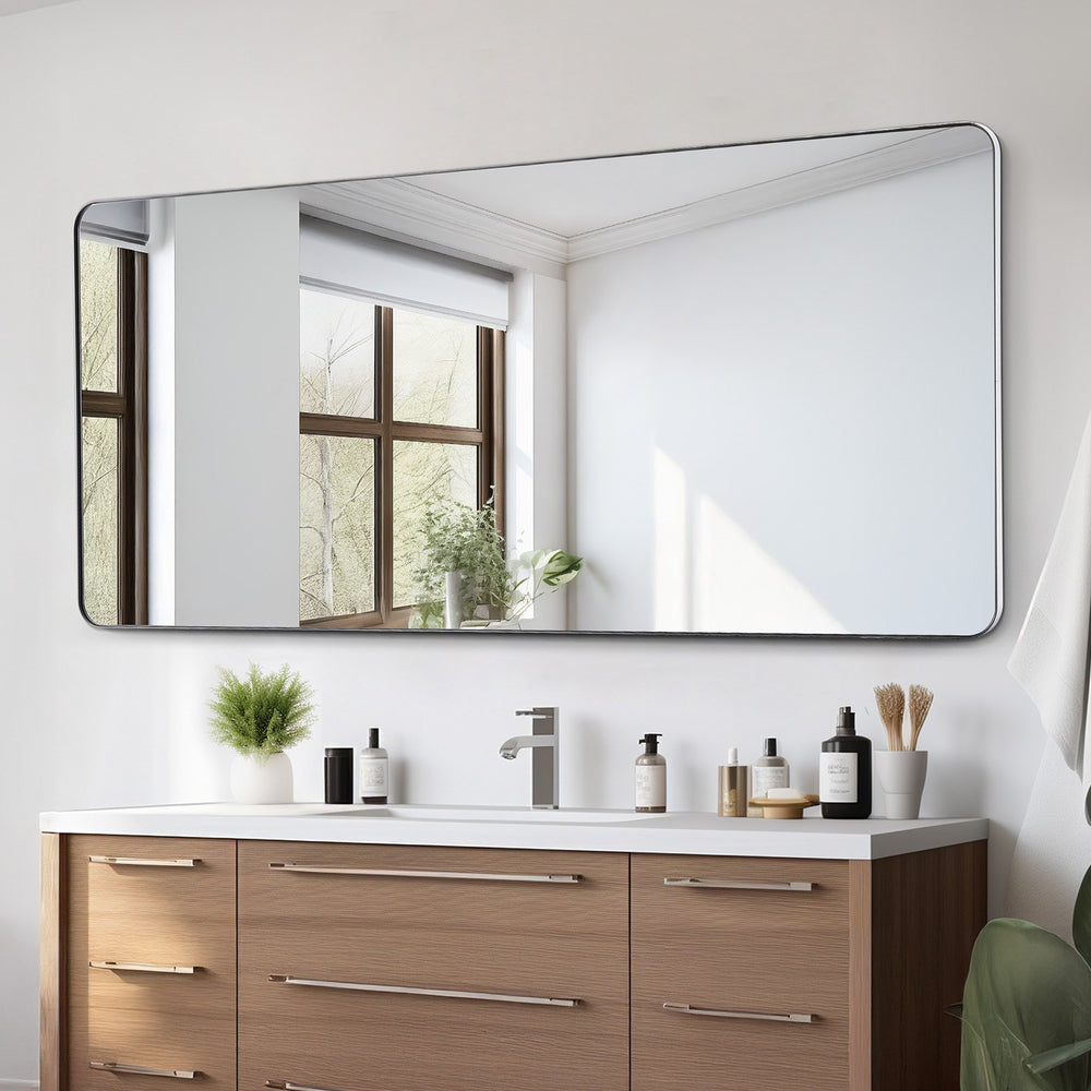 Vevor Mirror 32 x 72 in. Wall Mounted Scratch-Resistant with Brushed Aluminum Frame New