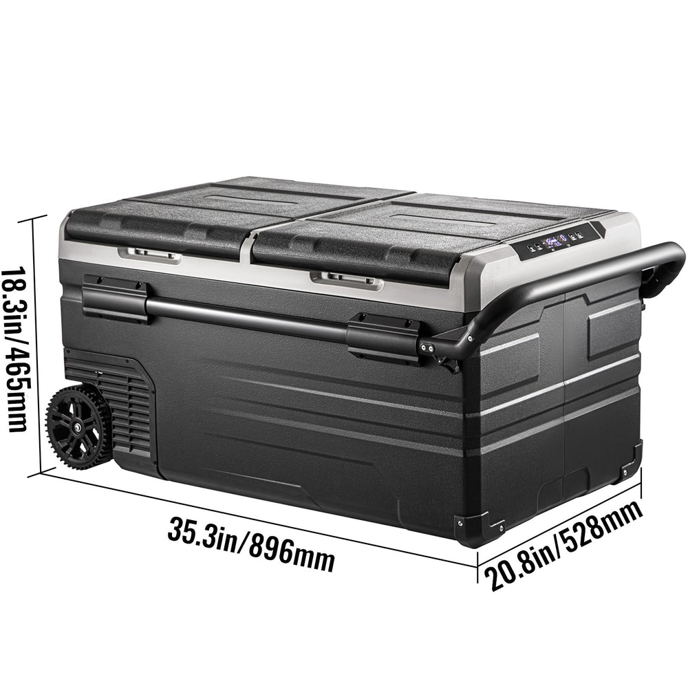 Vevor Portable Car Freezer 100 Qt. Dual Storage Zone -4°F to 68°F Adjustable Temperature New