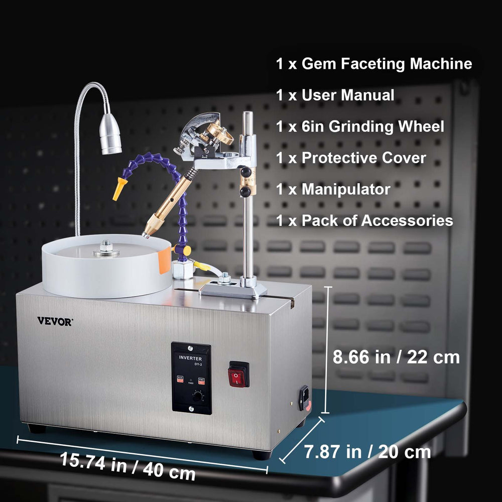 Vevor Gem Faceting Machine Rock Polisher 0-96° Adjustment 2980RPM 180W New