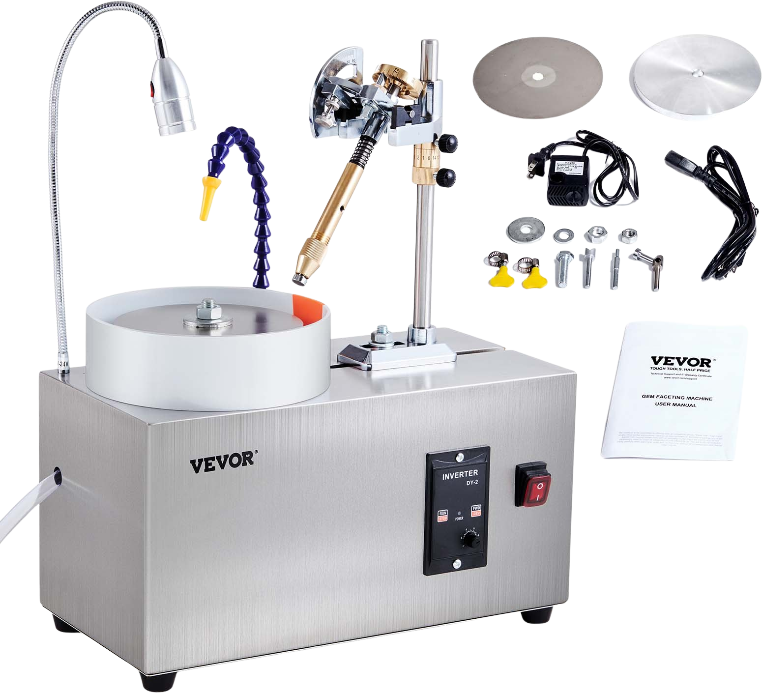 Vevor Gem Faceting Machine Rock Polisher 0-96° Adjustment 2980RPM 180W New