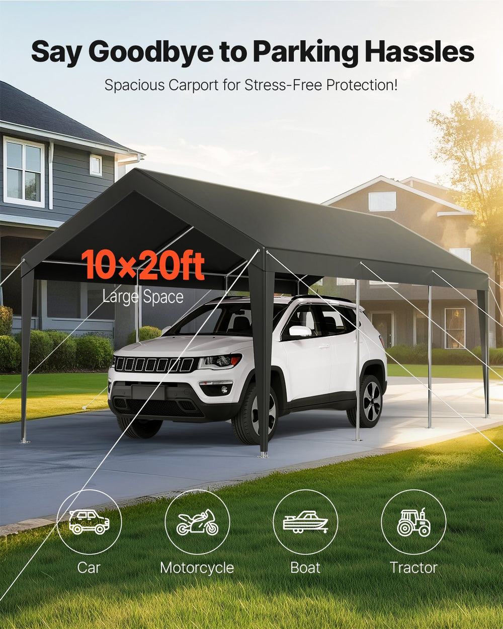 Vevor Carport Canopy 10 x 20 Ft Heavy Duty Car Shelter New
