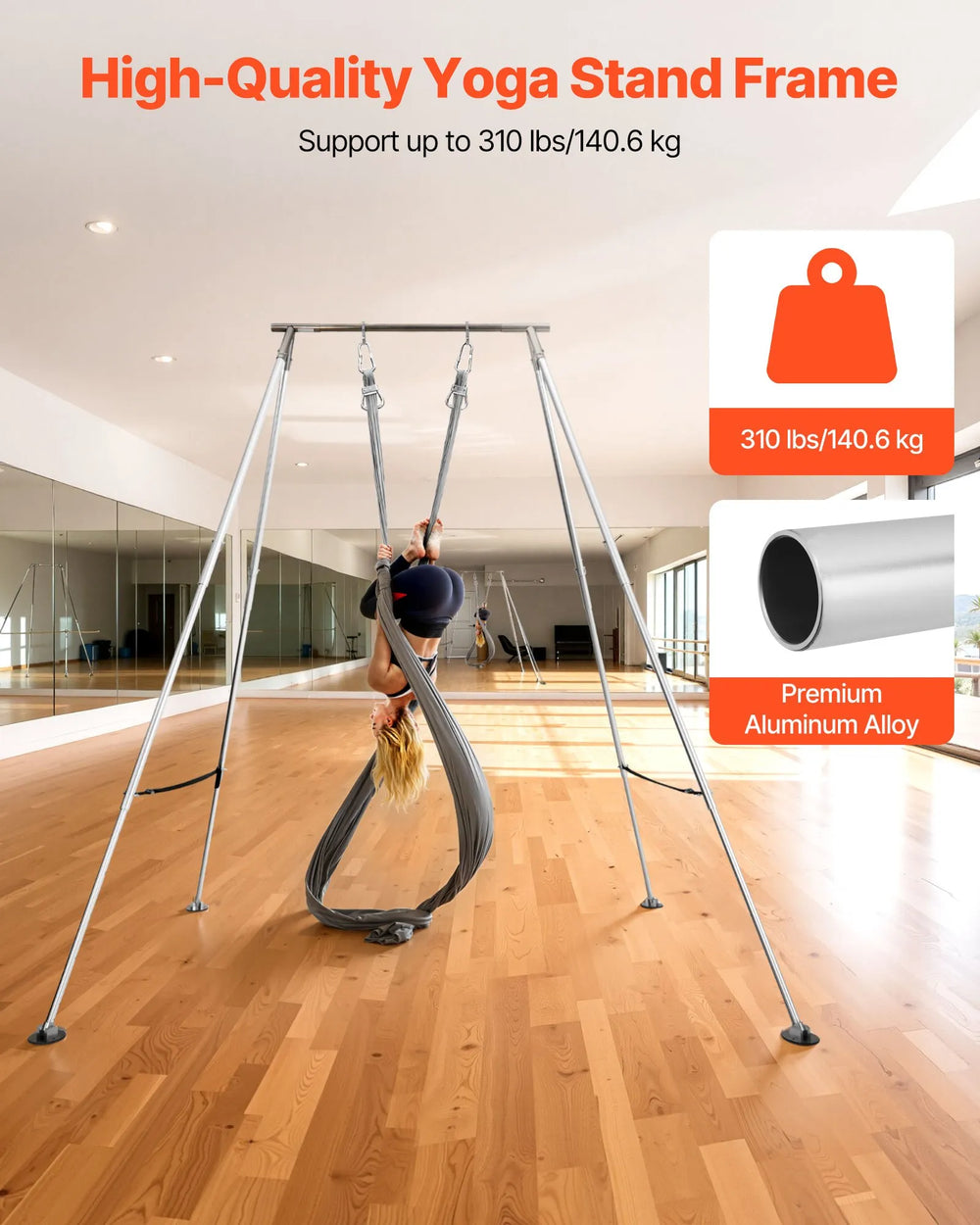 Vevor Yoga Stand Swing Frame 5-11 Ft. Adjustable 310 lbs Capacity New