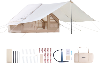 Vevor Inflatable Camping Tent 9.8 x 6.5 Ft with Canopy 3-5 Person Capacity New