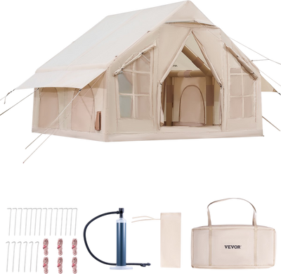 Vevor Inflatable Camping Tent 9.8 x 9.8 Ft with Pump 4-6 Person Capacity New