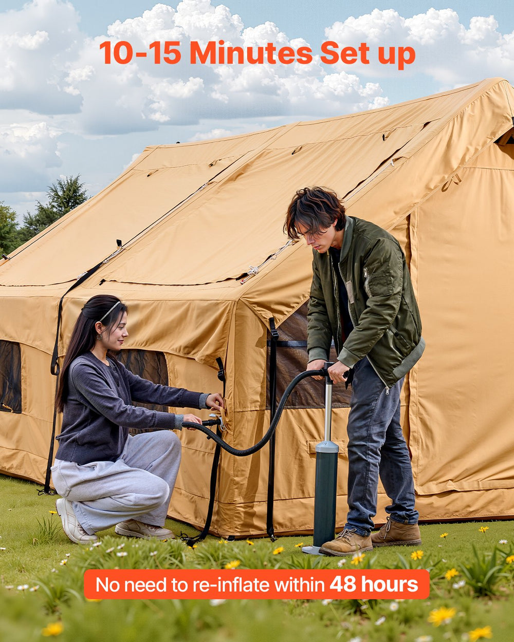 Vevor Inflatable Camping Tent 12-16 Person Capacity with Pump New